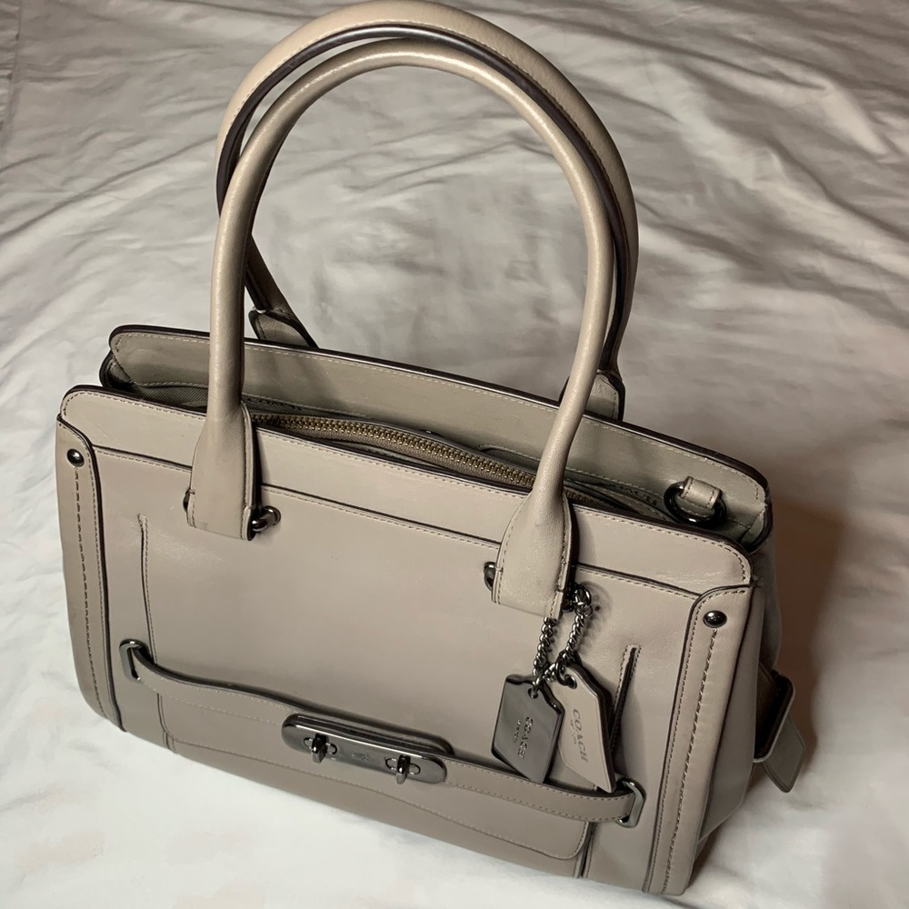 COACH Gray Leather Tote Bag